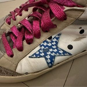 GOLDEN GOOSE WHITE MIDSTAR POLKA DOT SNEAKERS